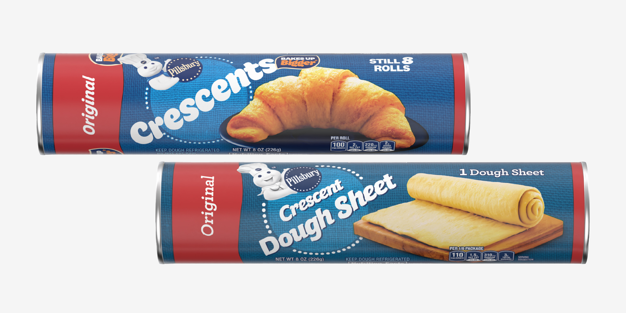 Original Pillsbury Crescent Rolls, Pillsbury Crescent Dough Sheet, and Crescent Rounds